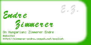 endre zimmerer business card